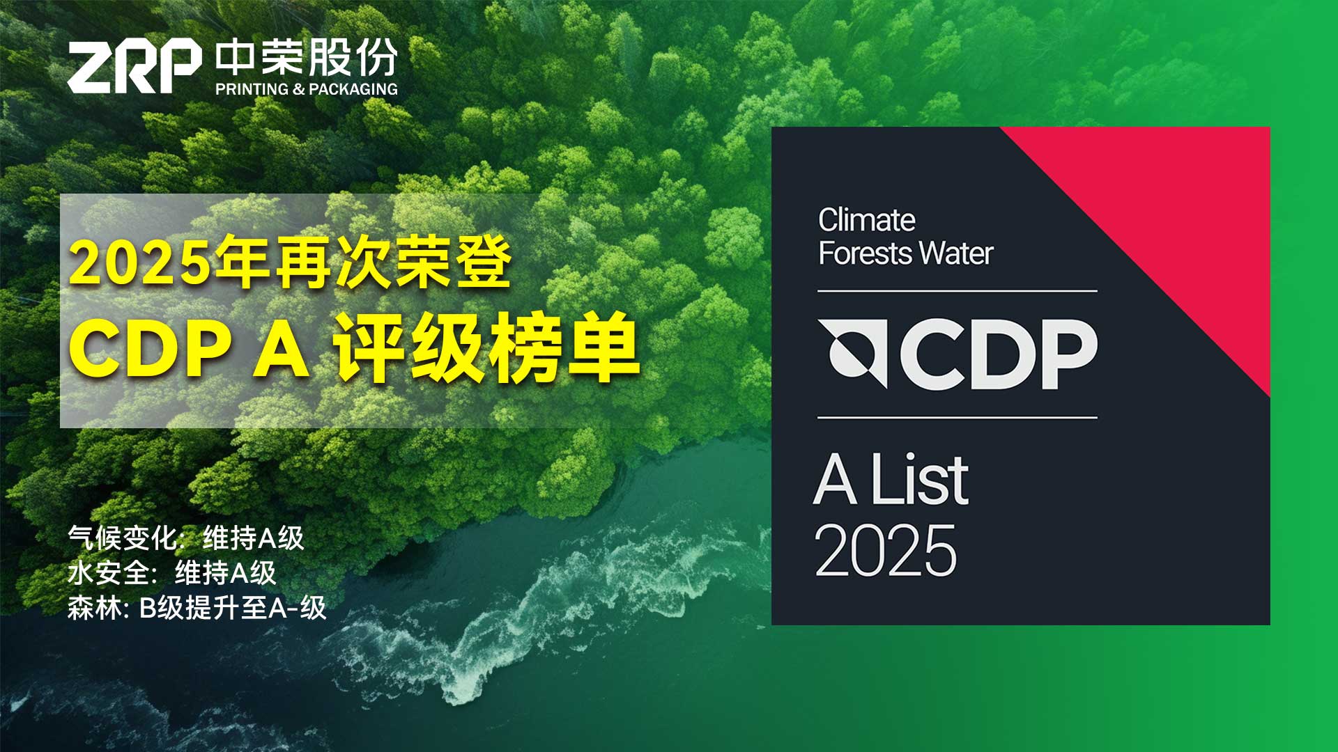 蝉联荣耀！ym亚美体育股份连续两年荣获CDP“A级”环保评级，启航2026高质量可持续发展新征程